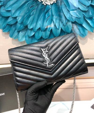 Клатч YSL Envelope Chain Wallet Black